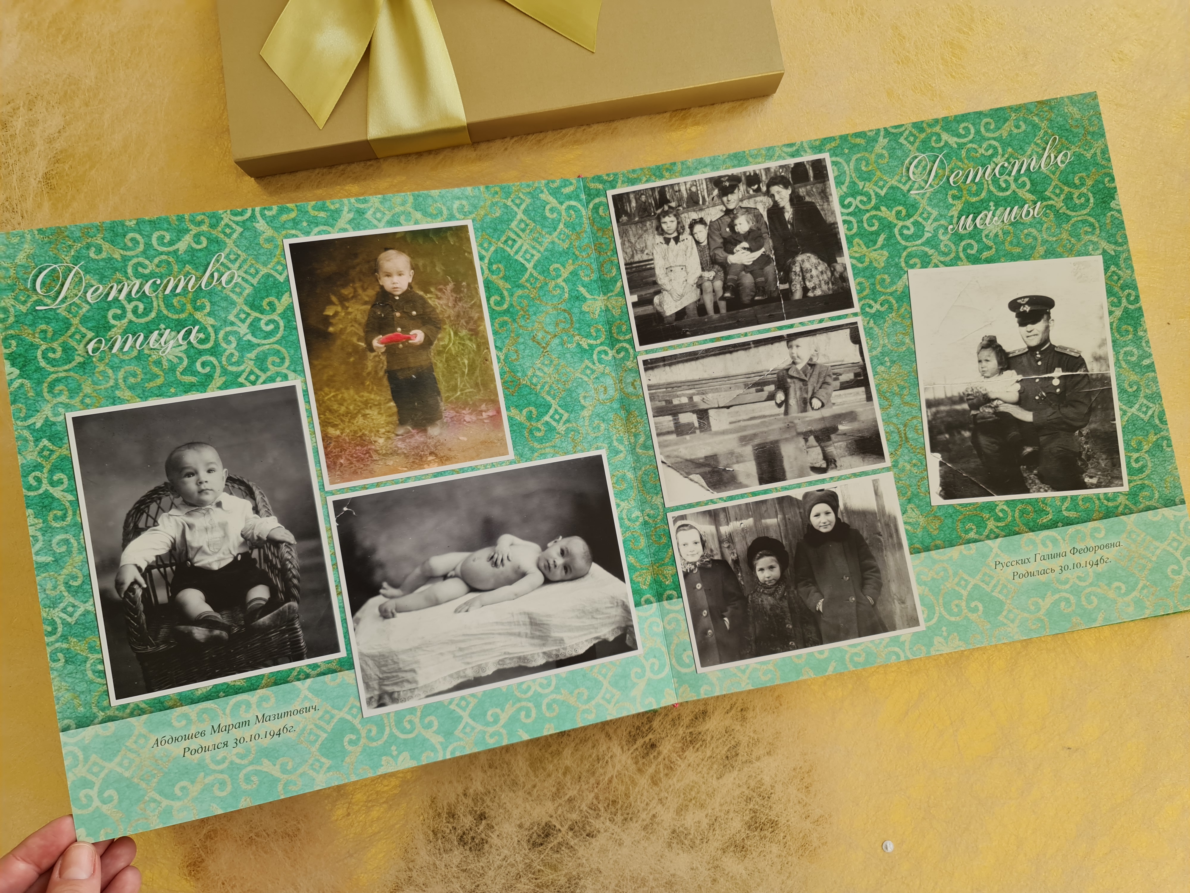 Фотокнига в подарок сыну на юбилей со старыми и новыми фотографиями