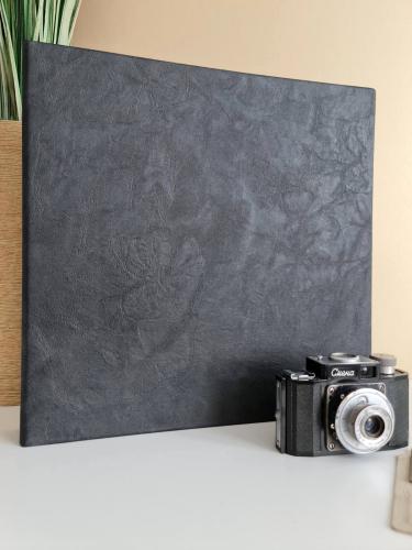 Фотоальбом с черными листами 33х31 см 4 кольца для вклейки фото без шильда, 15 листов 30х30 см, цвет В АССОРТИМЕНТЕ
